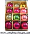 2 boxes of vintage multi colored ornaments